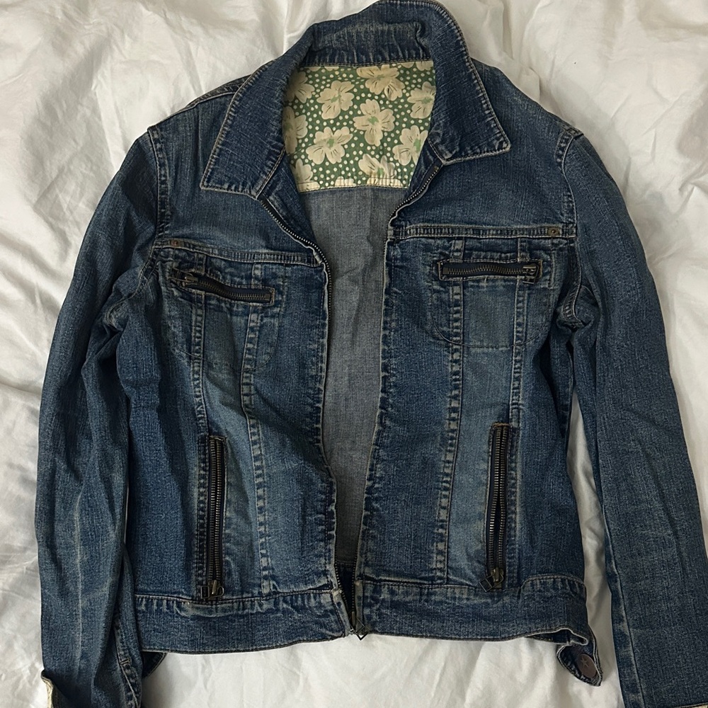 Anthropologie Blue Denim Jacket Y2K